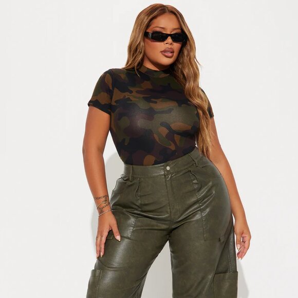 Camouflage Army fatigue Print Body Suit NEW , Camouflage bodysuit, Large - Picture 5 of 6